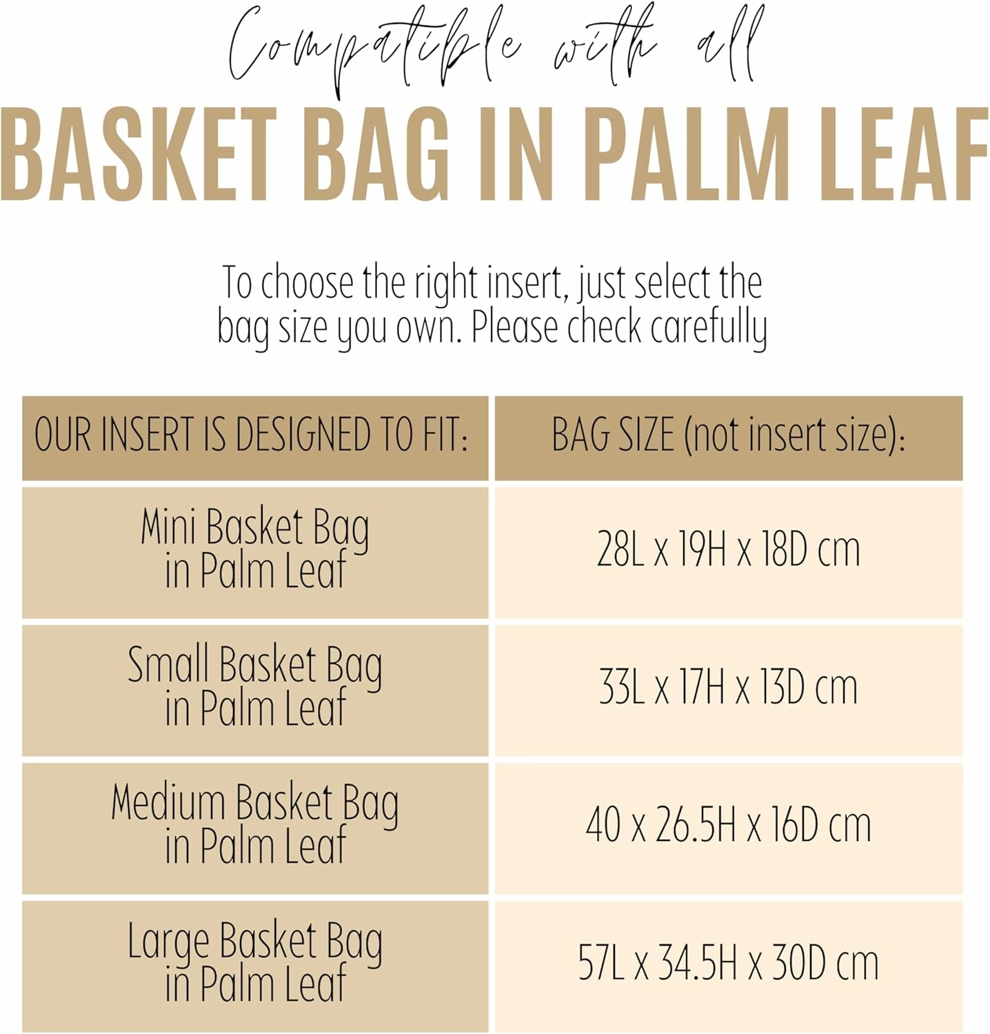 Premium Purse Organizer compatible with Loewe Basket Bag in Palm Leaf Organizer - Handmade Felt Oval Basket Bag Insert, Perfect Fit (Cream, For Medium Basket Bag in Palm Leaf)