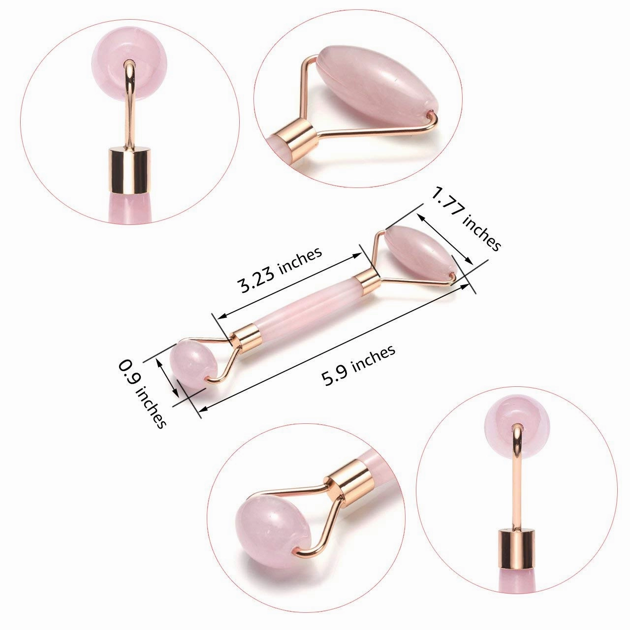 Pretty stone scraper Gua sha scraping massage tools (Face Roller Rose Quartz)