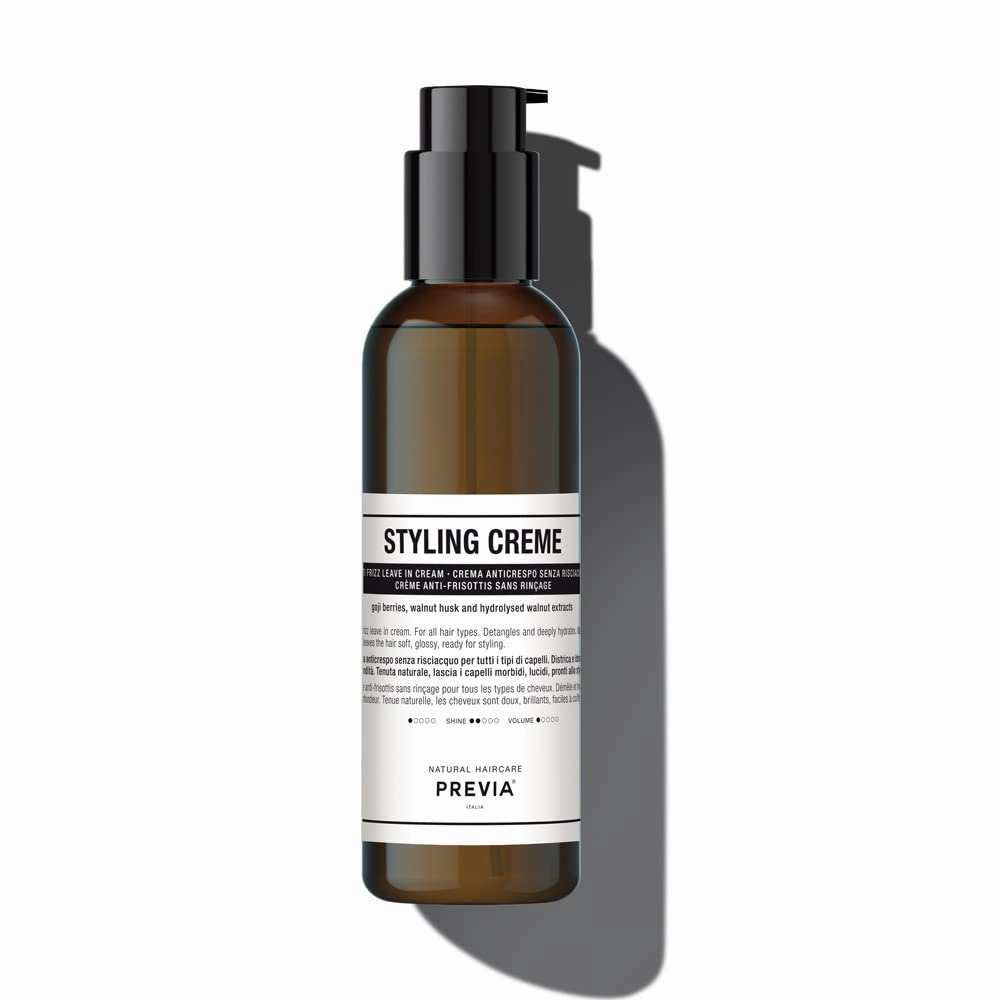 PREVIA Anti Frizz Leave-In Creme – Vegan Frizz-Control Styling Cream for All Hair Types with Apricot Extract – Paraben-Free, Sulfate-Free - Frizzy Hair Treatment - 6.7 oz