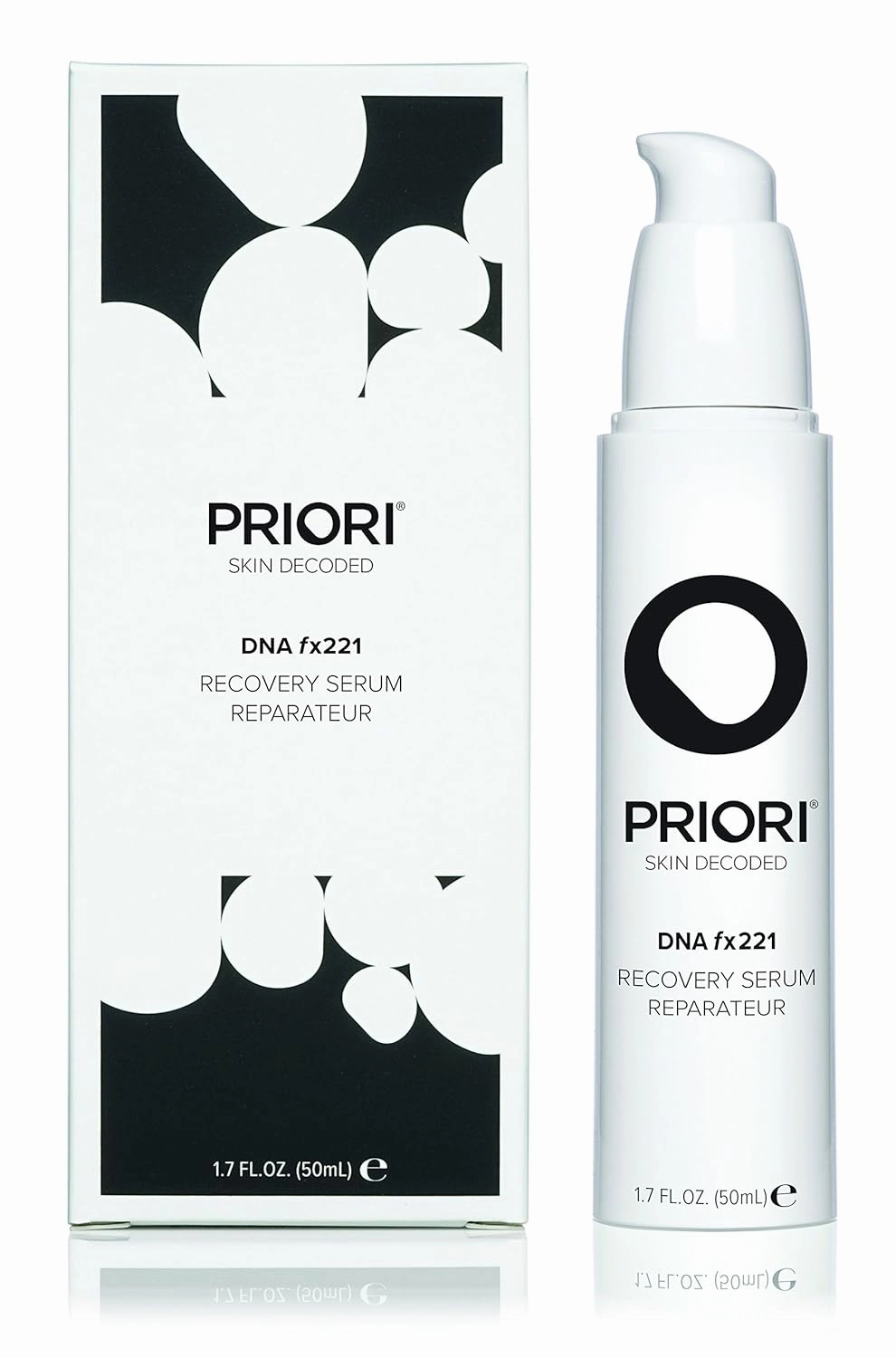 Priori Skincare DNA Recovery Serum Repairing, Correcting Age Defying Day & Night Face Treatment Free Radical Protection Beauty Boost Intense Hydration Oil Free Fragrance Free 1.7 fl oz