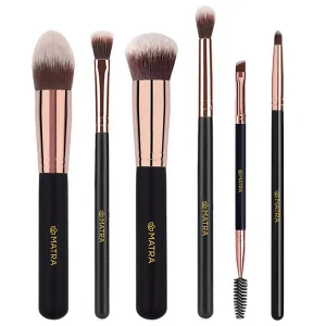 Professional Advanced Makeup Brushes Pack of Foundation, Concealer, Eyeshadow Blending, Blush, Pencil, Eyebrow & Eyelash Makeup Brush Set of 6 with Soft Synthetic Bristles