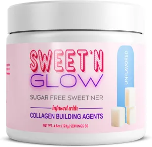 Project Ad Sweet' N Glow Zero Calorie Sugar Free Sweet'Ner with Collagen Building Agents (30 Servings, Unflavored)