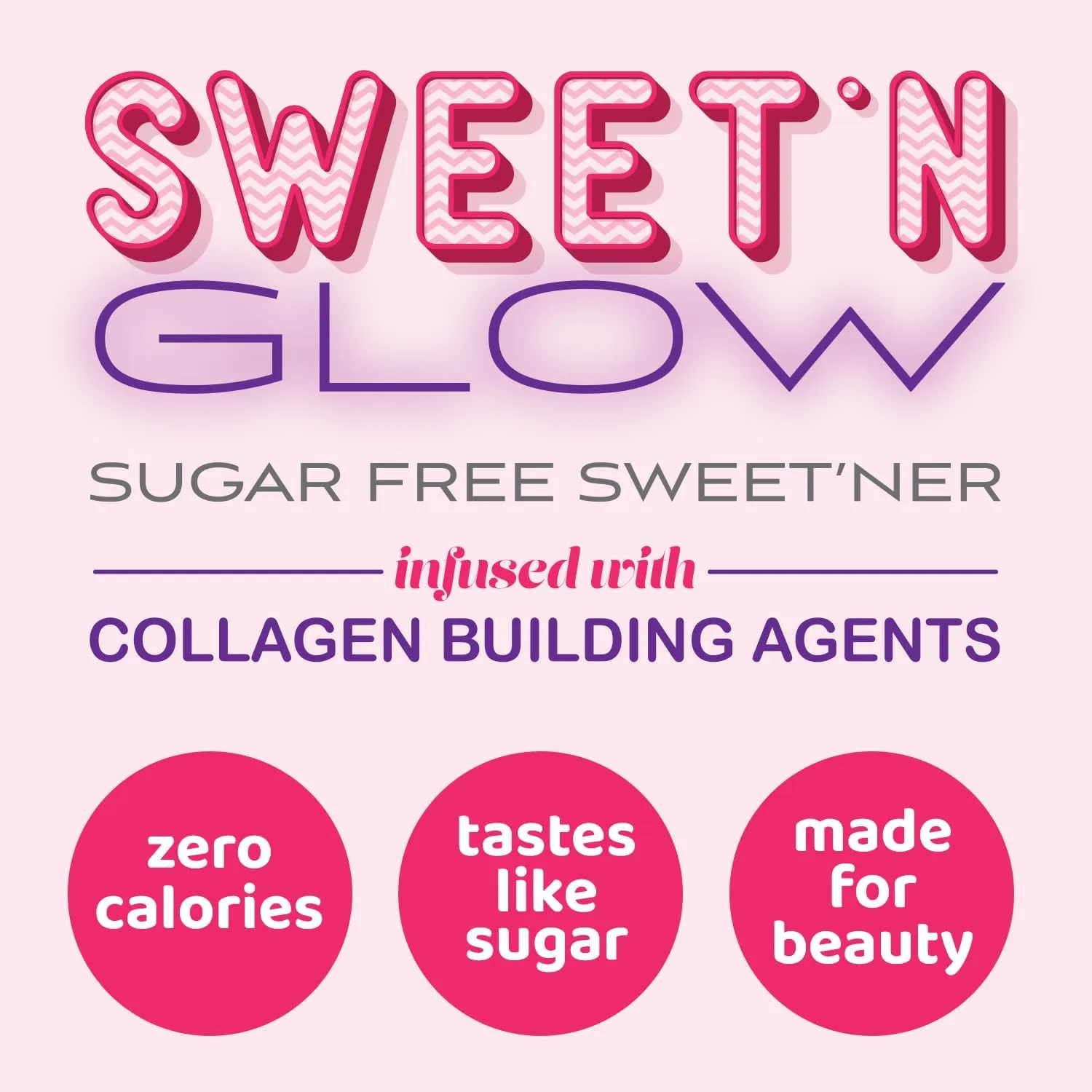 Project Ad Sweet' N Glow Zero Calorie Sugar Free Sweet'Ner with Collagen Building Agents (30 Servings, Unflavored)
