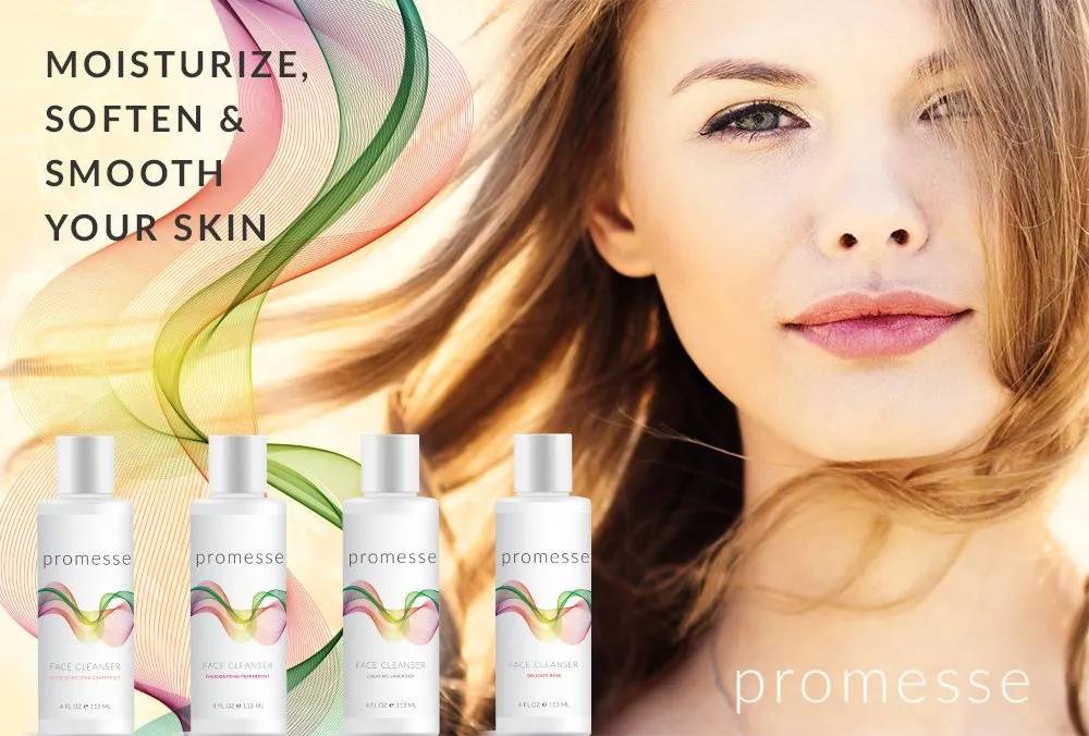 promesse Acne Control Facial Cleanser - Anti-Aging Exfoliating Wash with Glycolic & Salicylic Acid, Rose-Scented, Made in USA, Organic & Natural Ingredients
