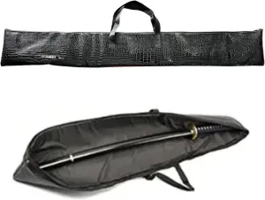PU Leather Sword Carrying Case Japanese Samurai Sword Bag Proctive Storage Case Katana Bokken Handbag Crocodile Pattern