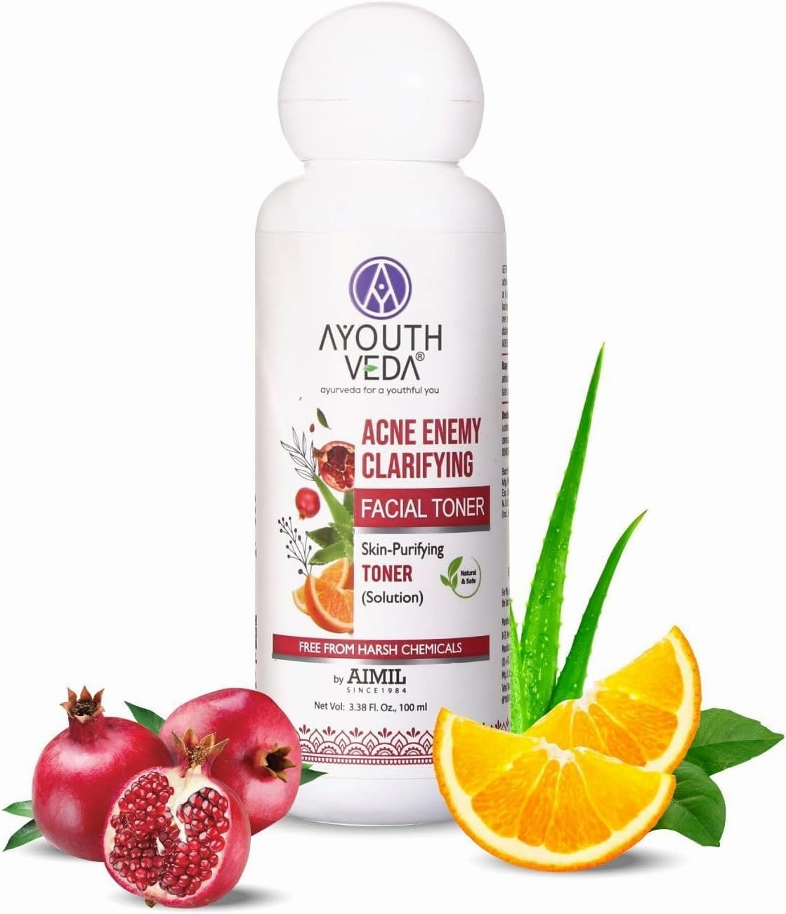 Pub Acne Enemy Clarifying Facial Toner | Powered with Pomegranate Extract, Hydrating Rose Water & Refreshing Peppermint | Tightens Pore & Makes Skin Even Tone (Pack of 1; 100ml)
