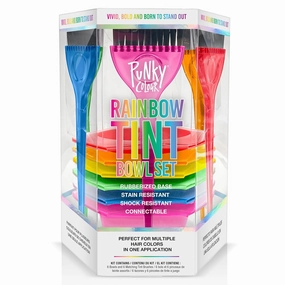 Punky Rainbow Tint Bowl Set - Multi-Color Hair Coloring Kit with Dye Mixing Bowls & Hair Dye Brushes, DIY Hair Dyeing & Bleaching for Salon & At-Home Use