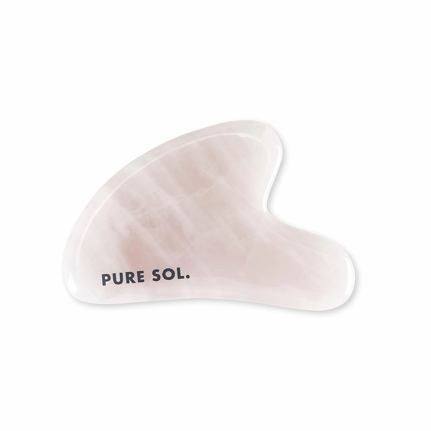 PURE SOL. Rose Quartz Gua Sha Lifting Massage Tool for Face, Neck, Body, Sculpting, Lymphatic