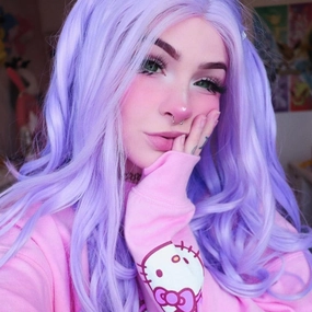 Purple Lace Front Wig Synthetic Long Lavender Purple Body Wavy Free Part Wig Synthetic Heat Resistant Fiber Cosplay Makeup Wigs for Women 24 Inch