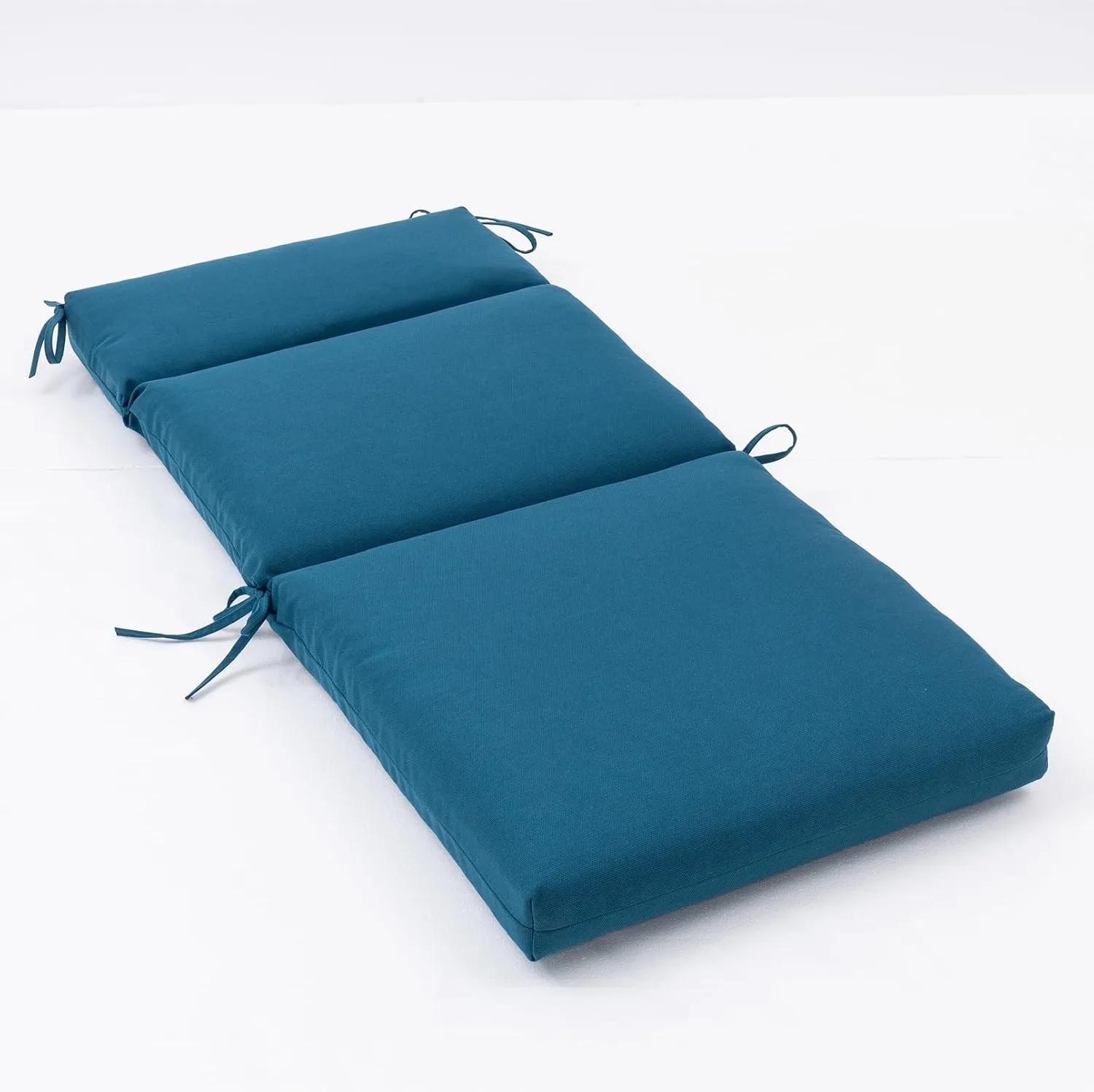 QILLOWAY Outdoor/Indoor High Back Chair Cushion,Replacement Deep Seat Cushions,All Weather Water Resistant/Fade Resistant Seat Pads with Ties,2counts,Peacock Blue
