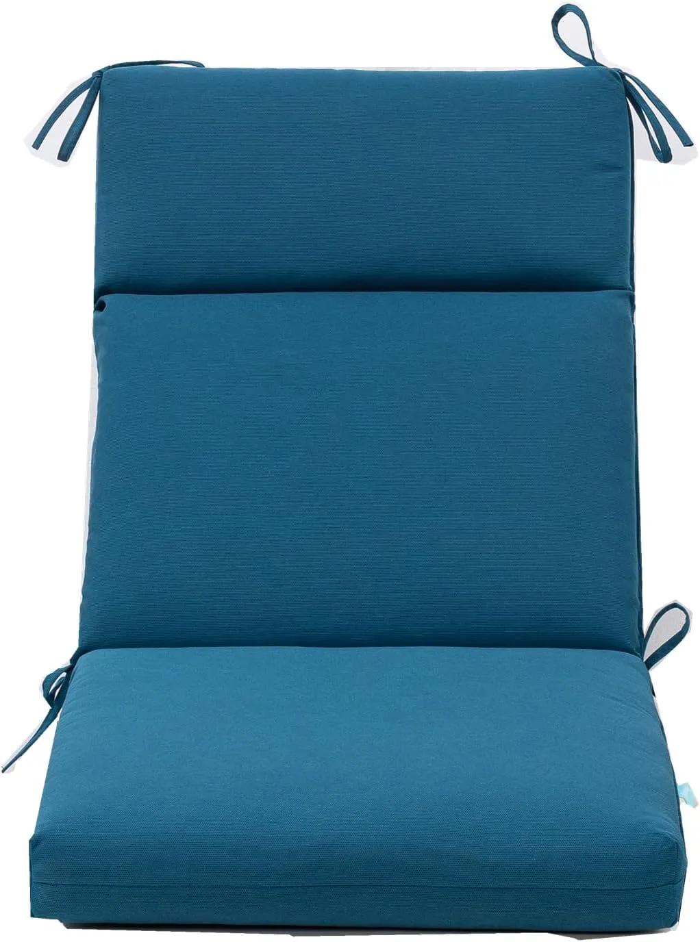 QILLOWAY Outdoor/Indoor High Back Chair Cushion,Replacement Deep Seat Cushions,All Weather Water Resistant/Fade Resistant Seat Pads with Ties,2counts,Peacock Blue
