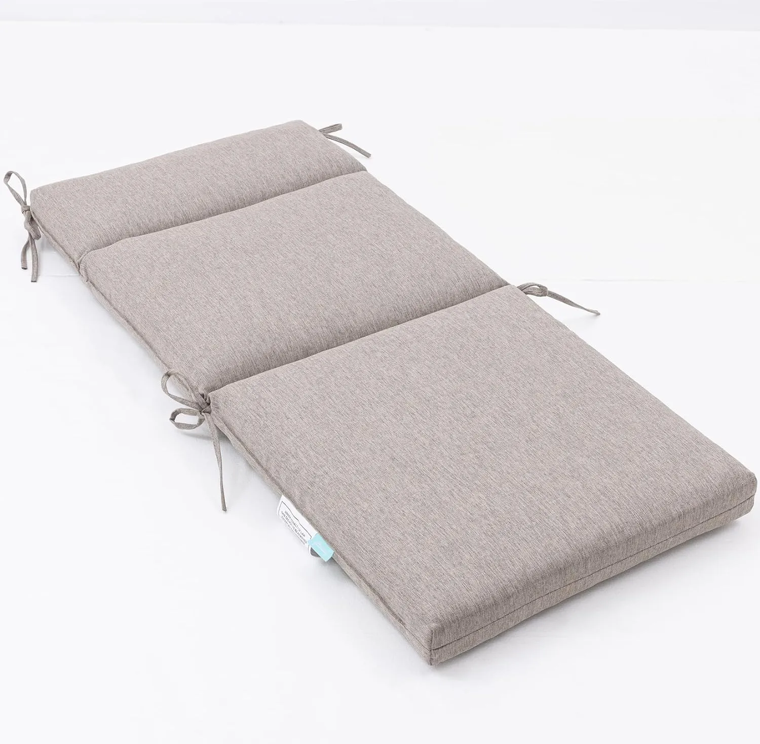 QILLOWAY Outdoor/Indoor High Back Chair Cushion,Replacement Deep Seat Cushions,All Weather Water Resistant/Fade Resistant Seat Pads with Ties,2counts,Tan/Grey