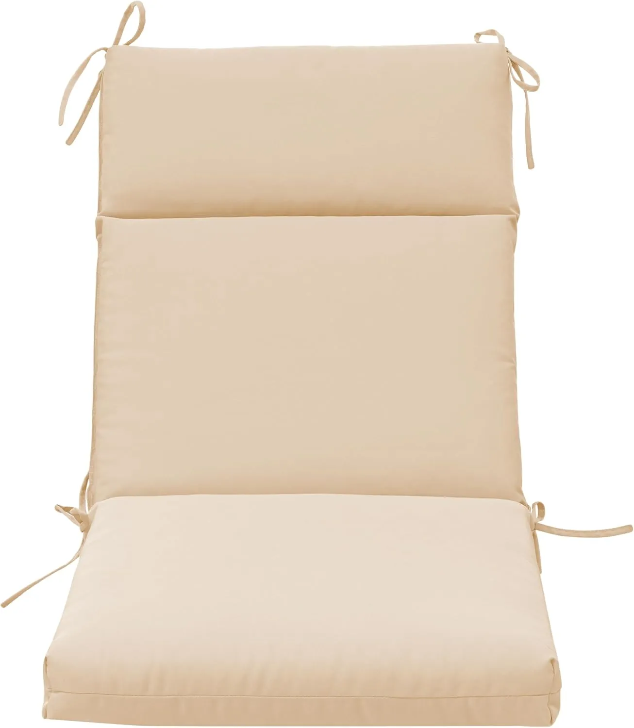QILLOWAY Outdoor/Indoor High Back Chair Cushion,Sponge Foam Thickened Patio Chair Pad,4counts,Beige/Sand/Camel