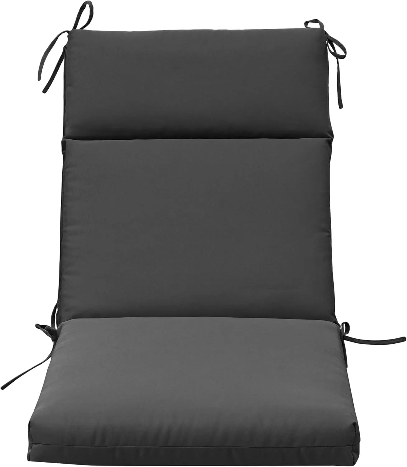 QILLOWAY Outdoor/Indoor High Back Chair Cushion,Sponge Foam Thickened Patio Chair Pad,4counts,Dark Grey