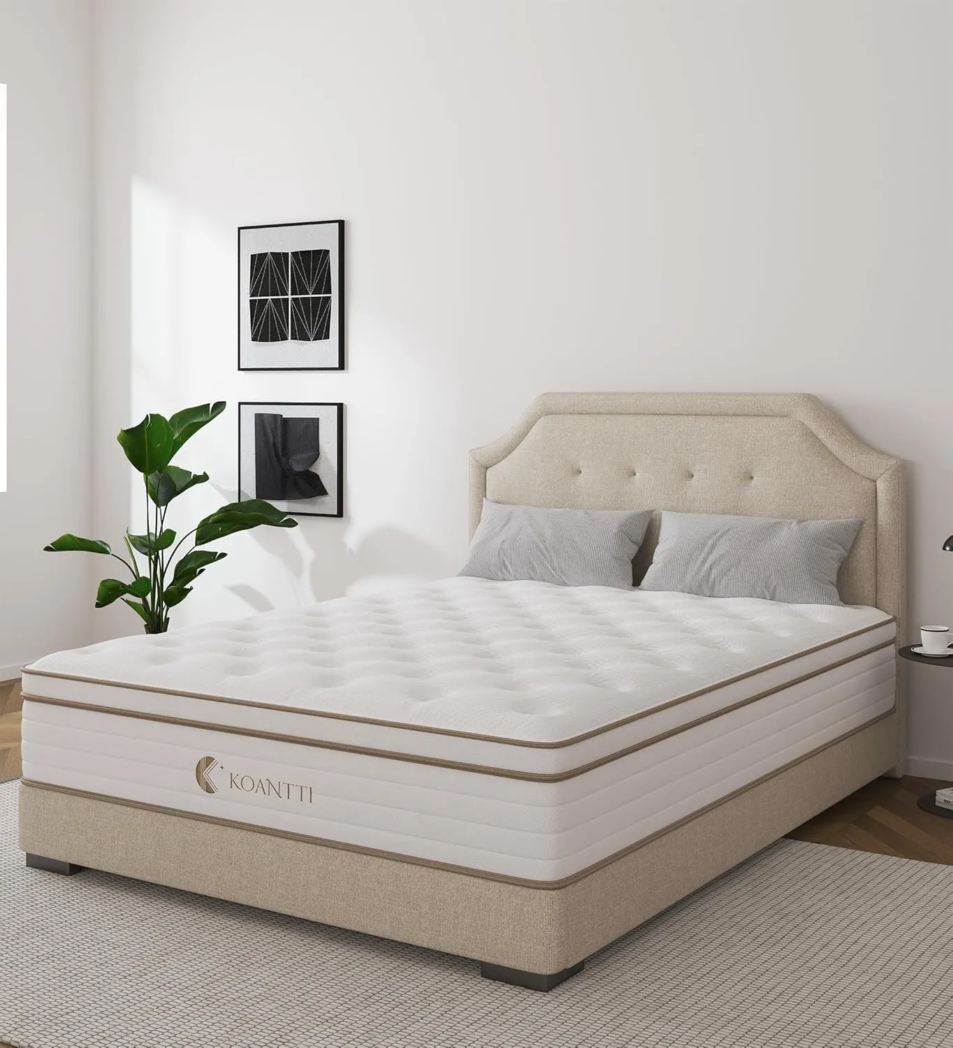 Queen Size Mattress,10 Inch Grey Memory Foam Hybrid Queen Mattresses in a Box,Individual Pocket Spring Breathable Comfortable for Sleep Supportive and Pressure Relief,CertiPUR-US.