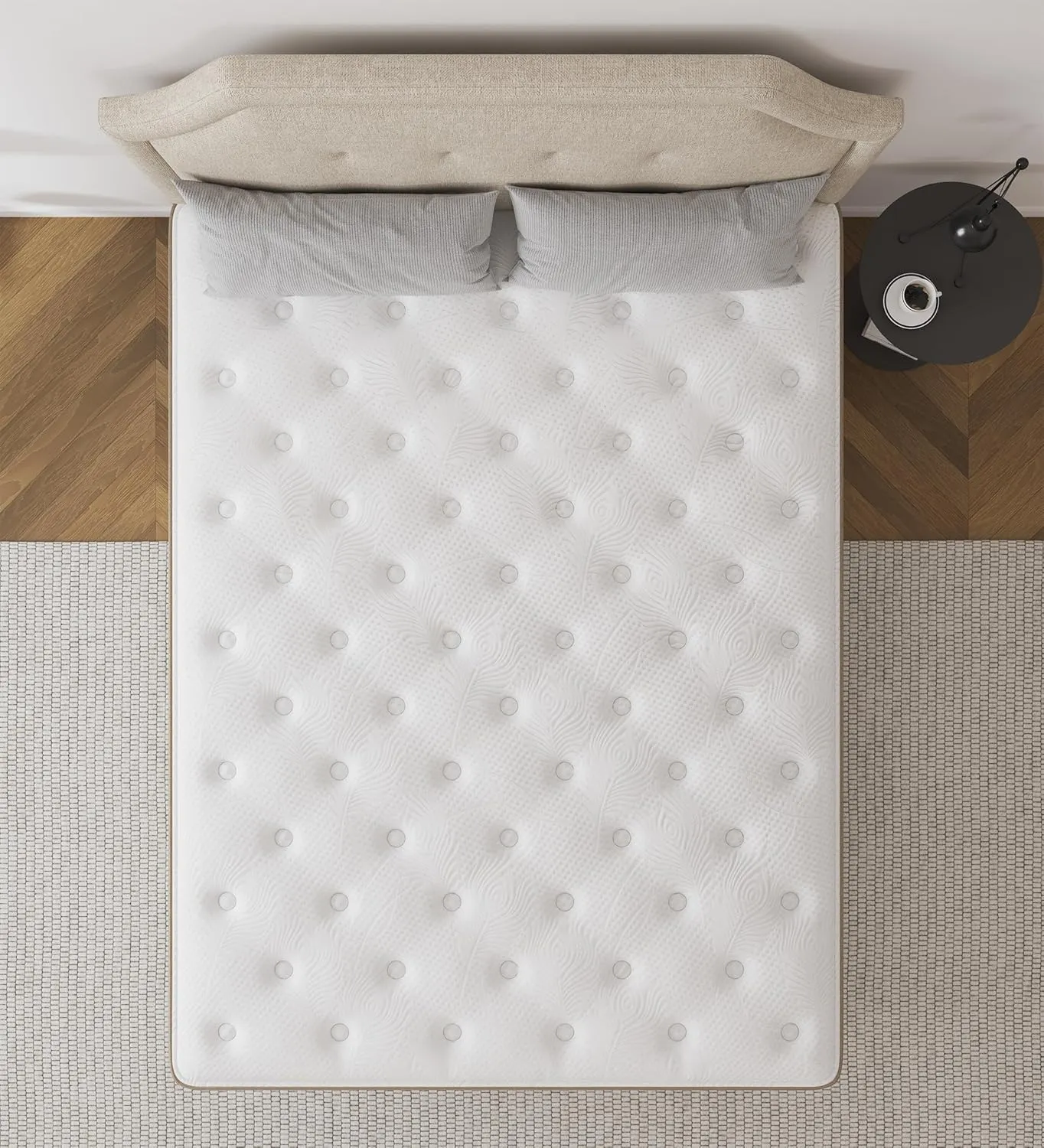 Queen Size Mattress,10 Inch Grey Memory Foam Hybrid Queen Mattresses in a Box,Individual Pocket Spring Breathable Comfortable for Sleep Supportive and Pressure Relief,CertiPUR-US.