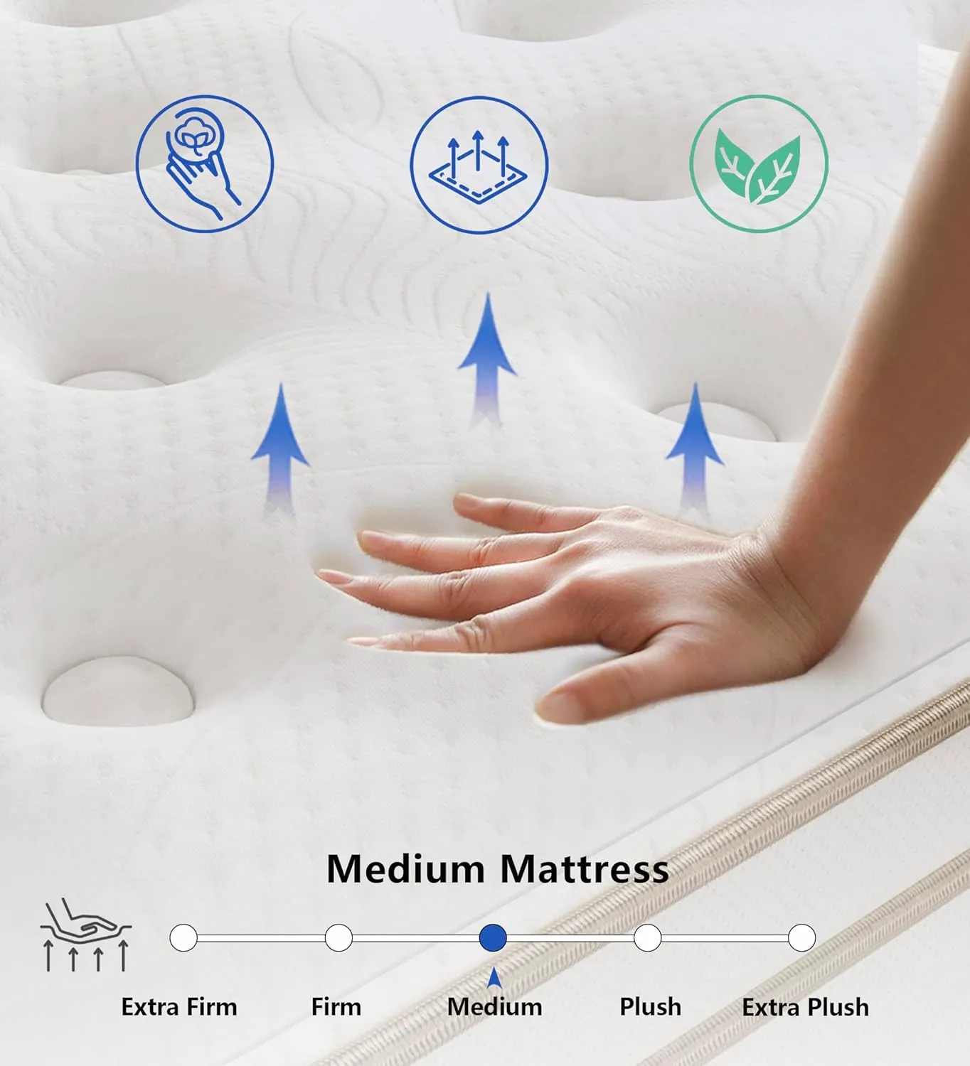 Queen Size Mattress,10 Inch Grey Memory Foam Hybrid Queen Mattresses in a Box,Individual Pocket Spring Breathable Comfortable for Sleep Supportive and Pressure Relief,CertiPUR-US.