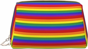 Rainbow Pattern Toiletry Pouch, Travel-Friendly Makeup Organizer For Makeup Brushes, Lipsticks