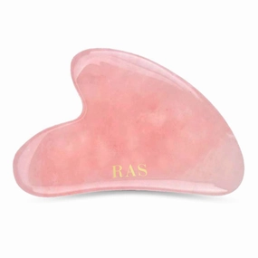 RAS LUXURY OILS Rose Quartz Gua Sha Face Lifting Massager, Facial Tool, Sculpt Jaw Cheek & Eyebrows, Relax Face Muscles, Reduces Puffiness & Wrinkles, Spa Acupuncture, Face Trigger Point Therapy