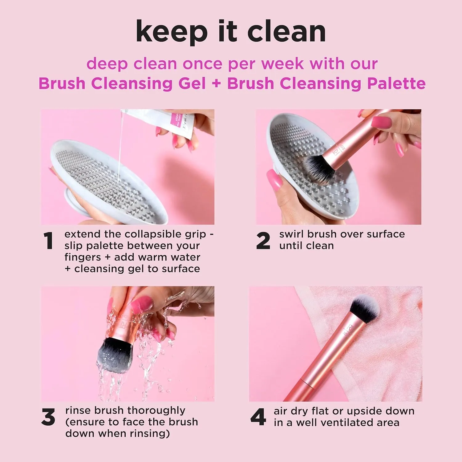 Real Techniques Makeupsaver Sponge   Brush Trio, Makeup Blending Sponge & Brushes For Liquid & Cream Formulations, Natural Finish & Reduces Makeup Waste, Cruelty & Latex-Free 3 Piece Set