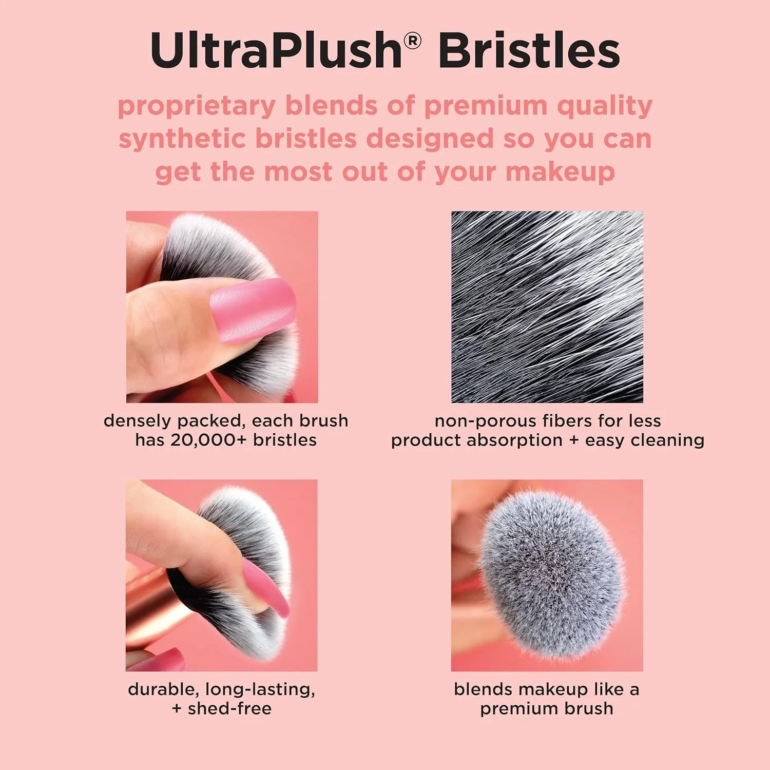 Real Techniques Makeupsaver Sponge   Brush Trio, Makeup Blending Sponge & Brushes For Liquid & Cream Formulations, Natural Finish & Reduces Makeup Waste, Cruelty & Latex-Free 3 Piece Set