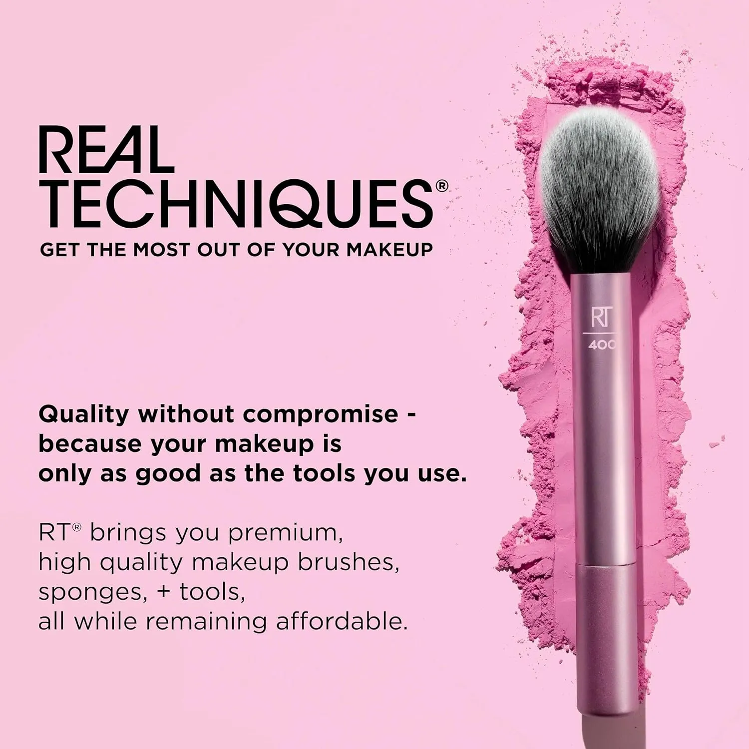 Real Techniques Makeupsaver Sponge   Brush Trio, Makeup Blending Sponge & Brushes For Liquid & Cream Formulations, Natural Finish & Reduces Makeup Waste, Cruelty & Latex-Free 3 Piece Set