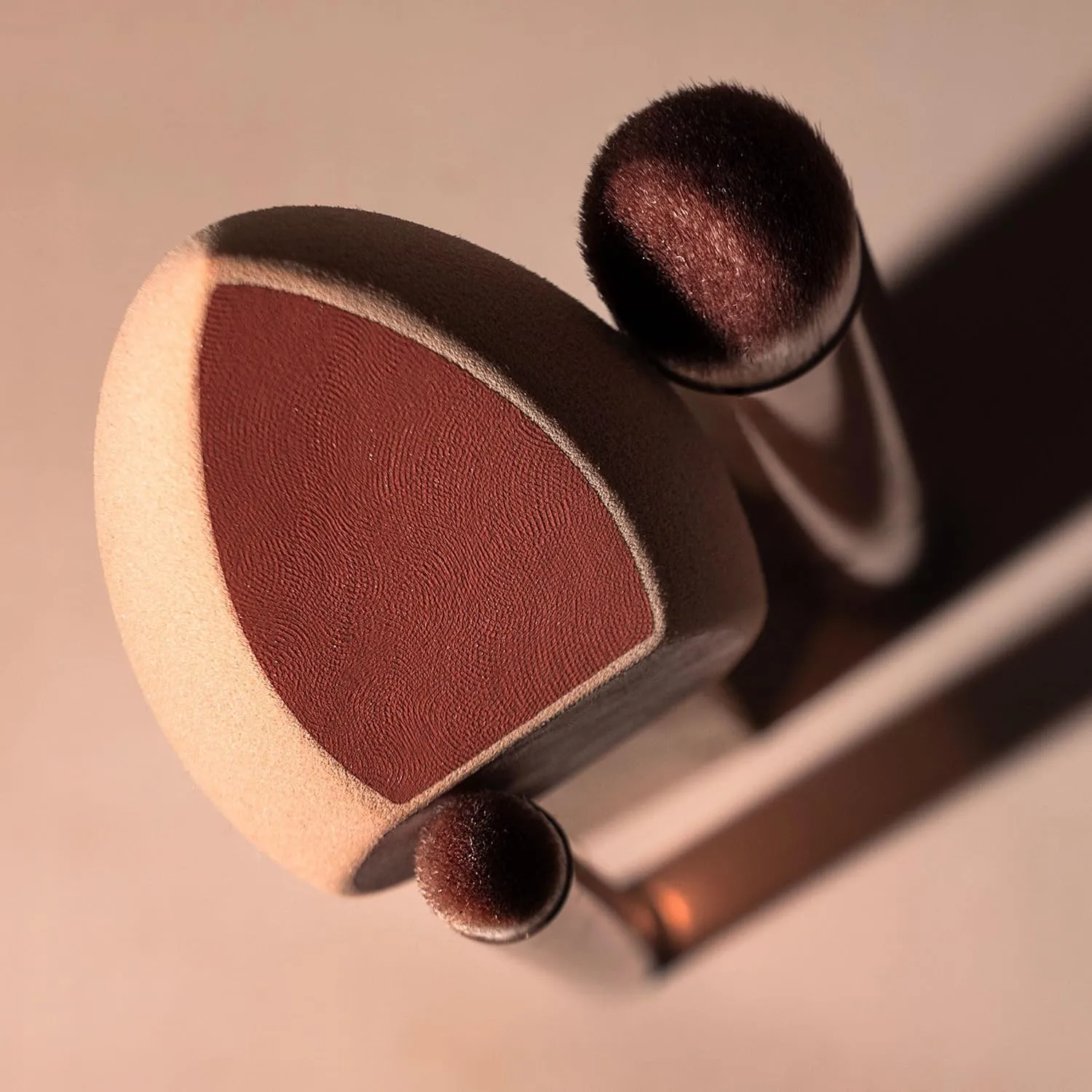 Real Techniques Makeupsaver Sponge   Brush Trio, Makeup Blending Sponge & Brushes For Liquid & Cream Formulations, Natural Finish & Reduces Makeup Waste, Cruelty & Latex-Free 3 Piece Set