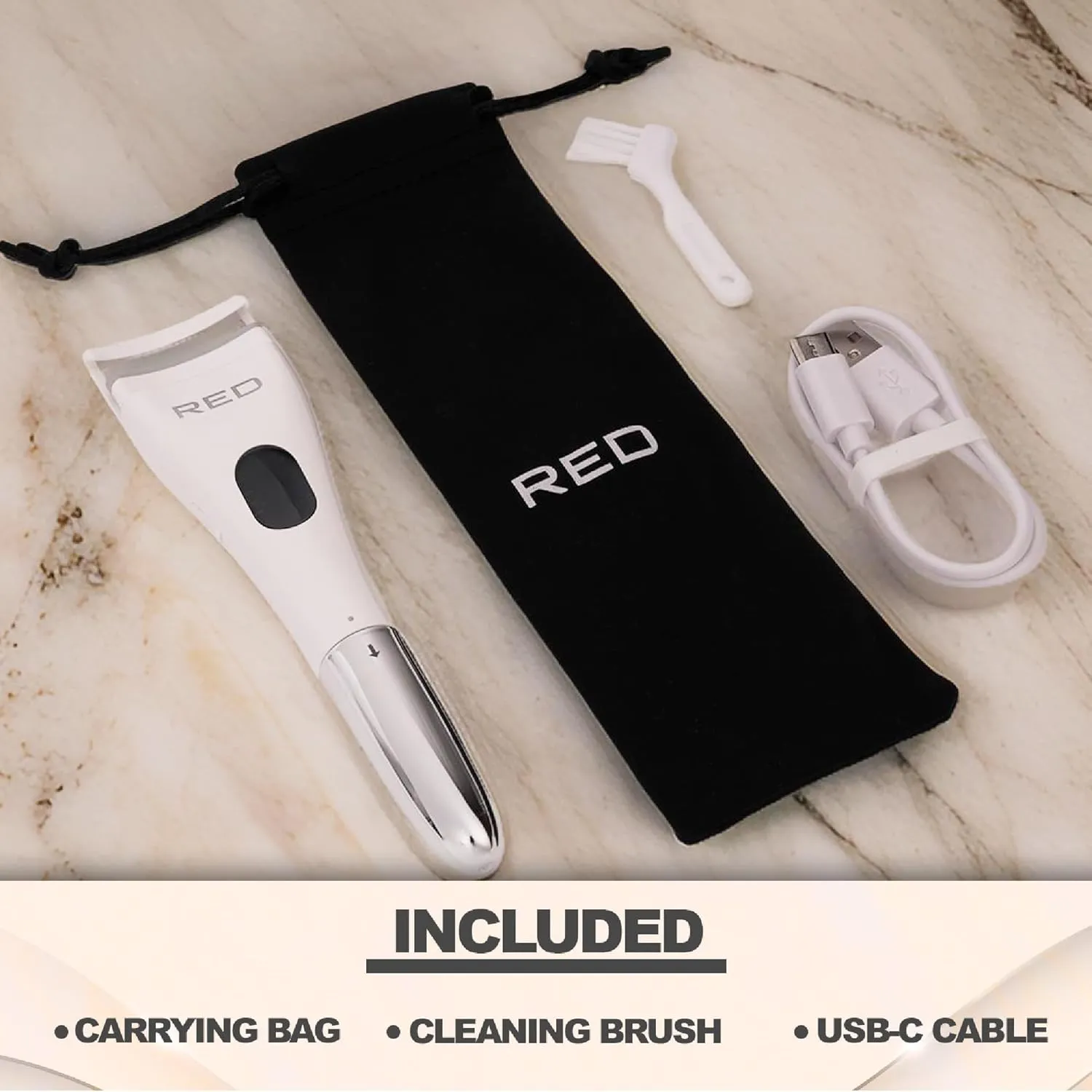 Red by Kiss Dual Heated Eyelash Curler & Wand (2-in-1), Fast Heat Mini Travel Electric Lash Curler with USB-C, Silicone Comb, LED Display, 24 Hours Long Lasting, 3 Heating Mode (White)