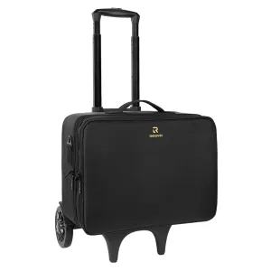 Relavel Extra Large Makeup Case with Hand Truck, Travel Makeup Train Case with Dolly Cart 2 Big Wheels, Travel Portable Organizer Box for Makeup Artists