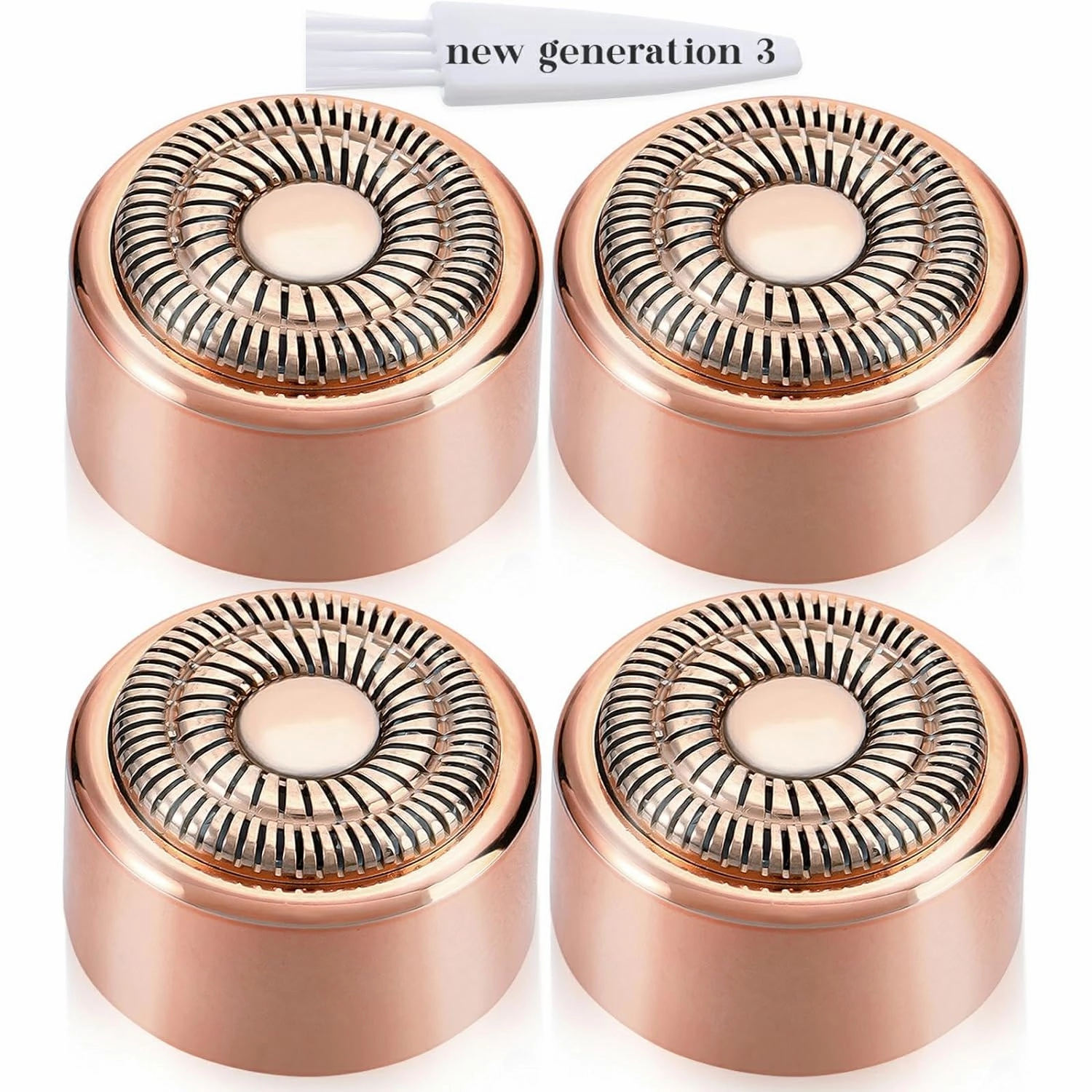 Replacement Heads New Generation 3 for Finishing Touch Flawless Facial Hair Remover Ring Light,New Version Replacement Blades for Women,18K Gold-Plated Rose Gold for Flawless