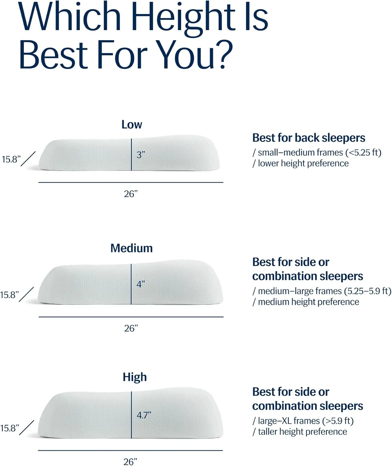 REST® Evercool® Cooling Pillow, Instant Cool-to-Touch Shell Fabric & Breathable Silicone Sponge Core for All-Night Temperature Regulation & Ergonomic Support, Medium Height, Arctic White