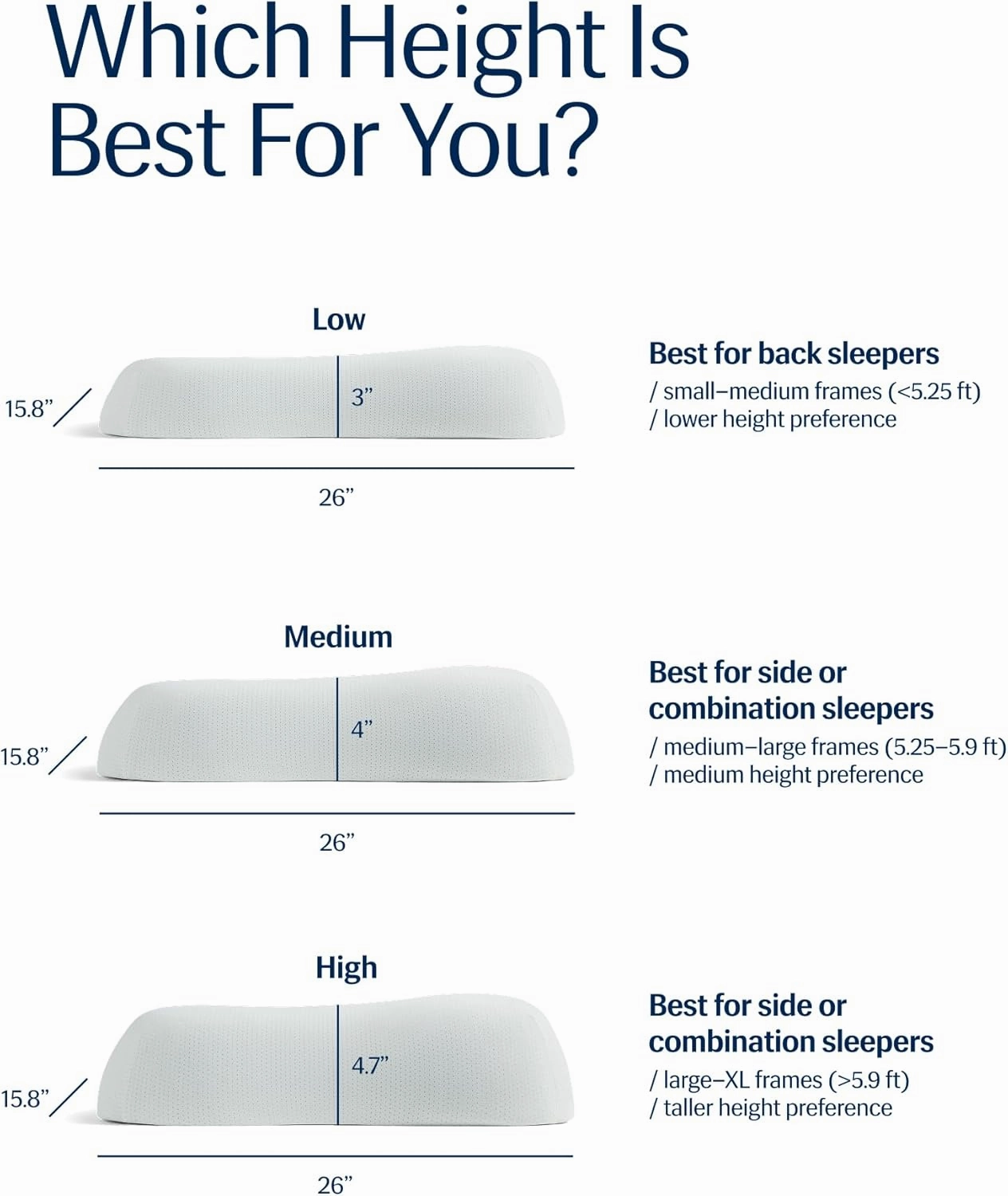 REST® Evercool® Cooling Pillow, Instant Cool-to-Touch Shell Fabric & Breathable Silicone Sponge Core for All-Night Temperature Regulation & Ergonomic Support, Medium Height, Light Gray