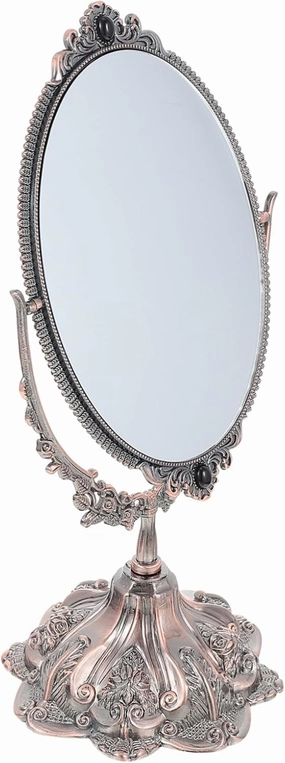 Retro Tabletop Mirror Rotating Stand Makeup Mirror for Desk for Everyday Use