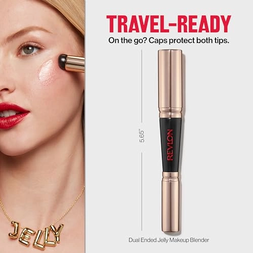 Revlon Dual Ended Jelly Makeup Blender Tool, Silicone Applicator for Blush, Bronzer, Concealer, Contour, Eyes, and Lips, 1 Count