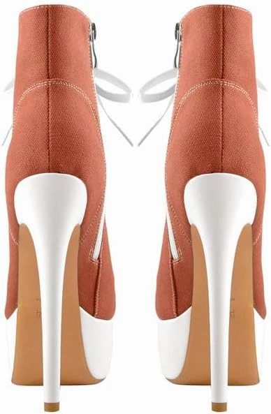 Richealnana Women's Cavans Platform Lace Up Stiletto Heel Fashion Sneaker Boots