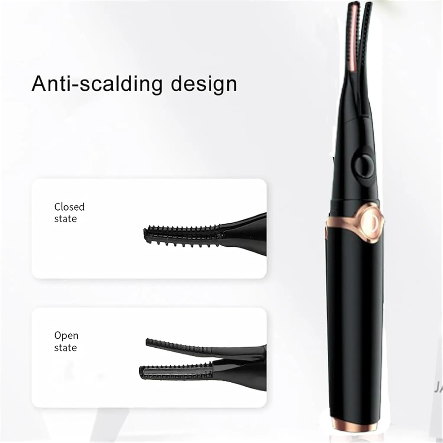 Riki Heated Eyelash Curler, 3 Heating Modes, Black, White, Pink, ABS Material, Eyelash Curler