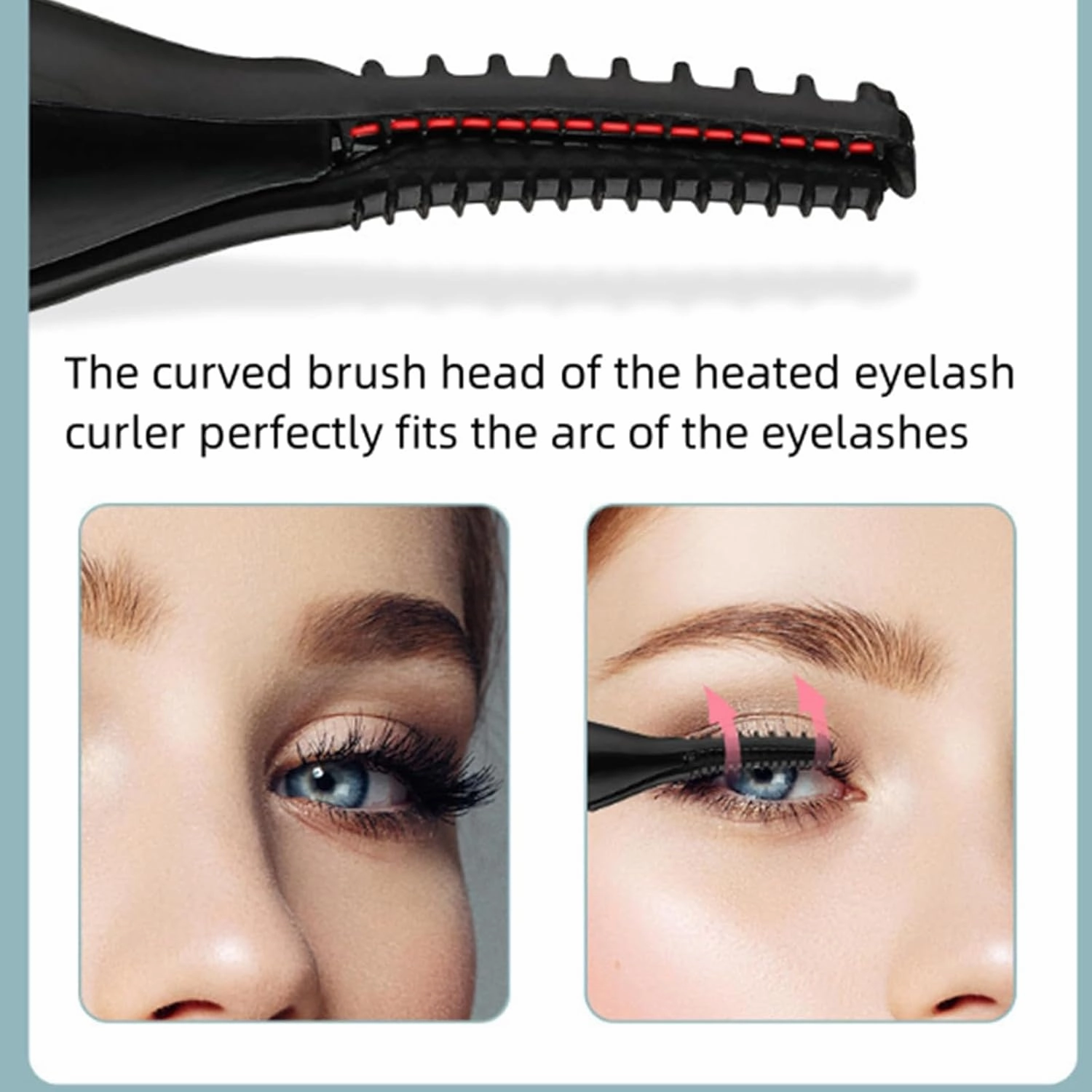 Riki Heated Eyelash Curler, Riki Heated Lash Curler, Curved Heated Eyelash Curle, Lash Curler with Comb, with Three Adjustable Temperature Anti-Burn, 24h Long-Lasting (Black White*2PC)