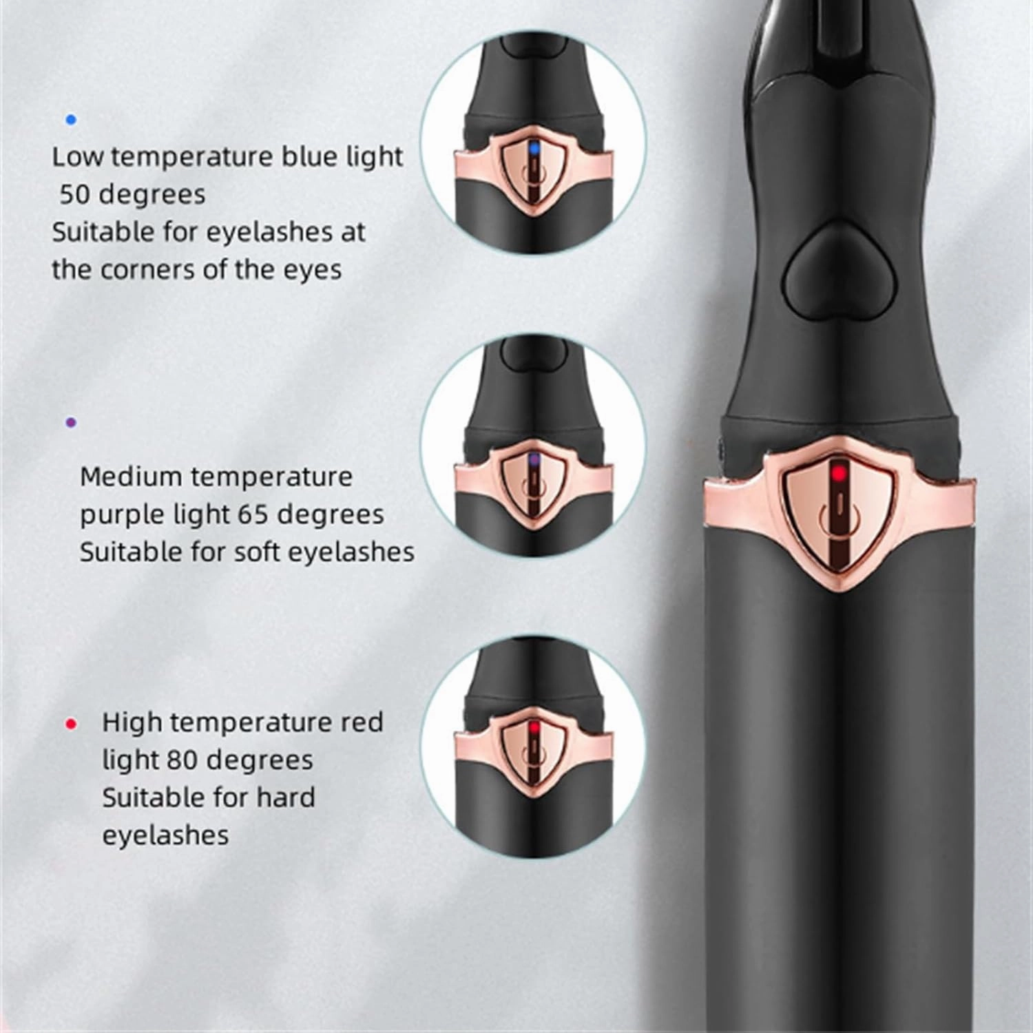 Riki Heated Eyelash Curler, Riki Heated Lash Curler, Curved Heated Eyelash Curle, Lash Curler with Comb, with Three Adjustable Temperature Anti-Burn, 24h Long-Lasting (Black White*2PC)