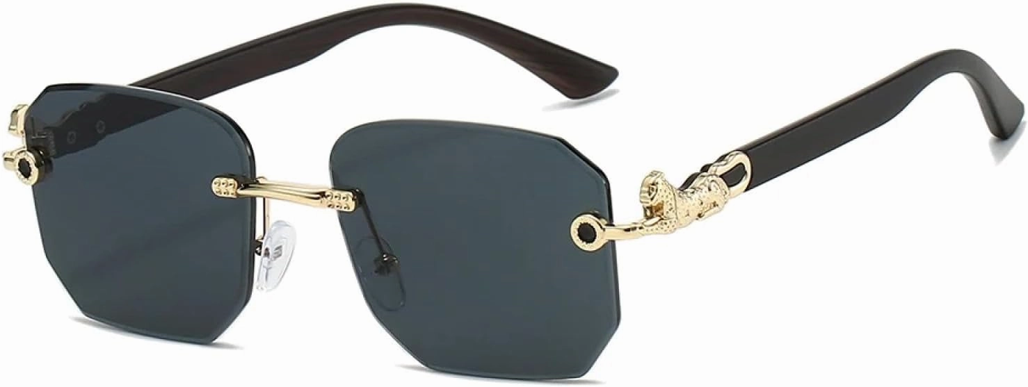 Rimless Sunglasses Men Fashion Gradient Multicolor Decor Shades Women Trendy Chic Luxury Sun Glasses