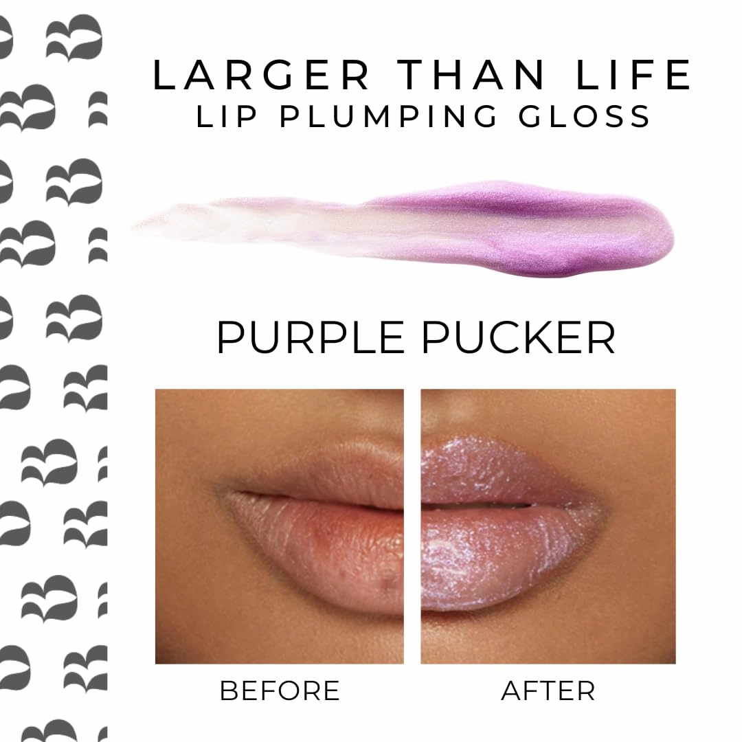 Rinna Beauty Lip Plumping Gloss - Purple Pucker - Helps Boost Collagen, Increases Lip Volume, Elastin Production - Vegan, Cruelty-Free - 1 each