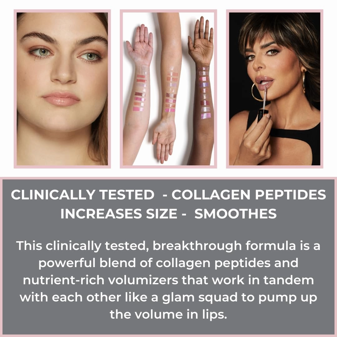 Rinna Beauty Lip Plumping Gloss - Purple Pucker - Helps Boost Collagen, Increases Lip Volume, Elastin Production - Vegan, Cruelty-Free - 1 each