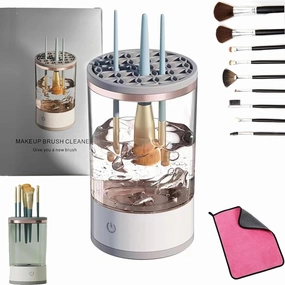 Rinse Lilly™ Makeup Brush Cleaner, Brushly Pro Cosmetic Brush Cleaner, Illumi Brush Blender, Brushy Makeup Brush Cleaner, Portable Automatic Spinning Makeup Brush Cleaner Makeup Brush (1PC)