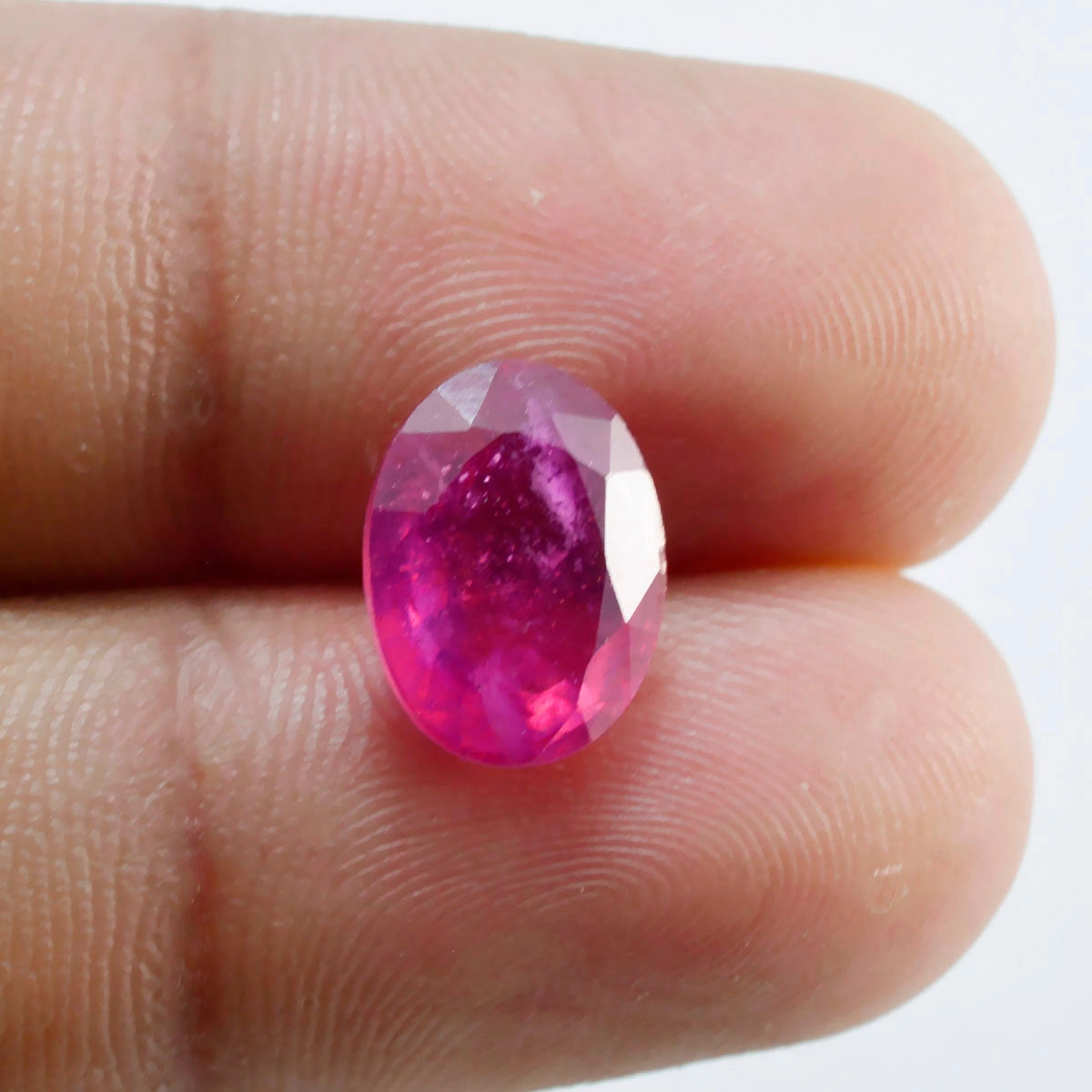 Riyogems 1PC Natural Red Ruby Faceted 8x11 mm Oval Shape beauty Quality Loose Stone