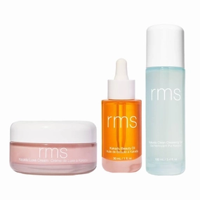 RMS Beauty Kakadu Luxe Cream, Kakadu Beauty Oil - Natural Vitamin C Face Oil and Kakadu Clean Cleansing Gel - Silicone-Free Gel to Foam Gentle Facial Cleanser