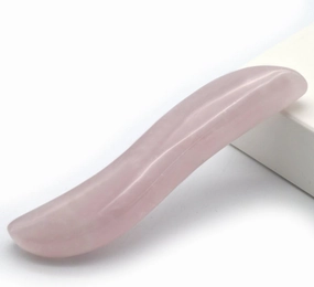 RODEREK S Shaped Gua Sha Scraping Massage Tool, Hand Made Gua Sha Board, Natural Rose Quartz Gua Sha Scraping Massage Tool