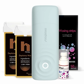 Roll on Wax Kit,Automation Smart roll on wax warmer with no burns,Wax Roller Kit for Sensitive Skin Hair Removal,Easy waxing kit for women and men,Suitable for Beginners Waxing at Home（green）