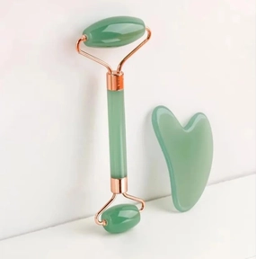 Roller for Face and Gua Sha Facial Tools - Includes Real Jade Roller and Gua Sha Set - Certified Face Roller and GuaSha for Your Skin Care Routine.