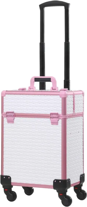 Rolling Makeup Cart with Wheels for Cosmetics Storage (White)
