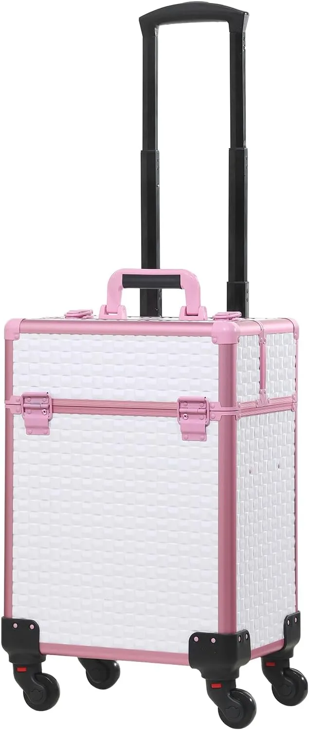 Rolling Makeup Cart with Wheels for Cosmetics Storage (White)