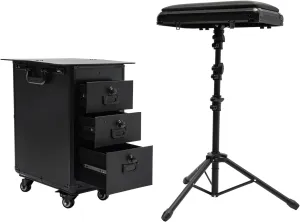 Rolling Makeup Case, 16.5x11x21in Makeup Case with 4 Universal Wheels, Makeup Case with Combination Lock for Make-up Artists (Acrylic)